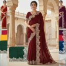 Leaf Embroidered Border Saree