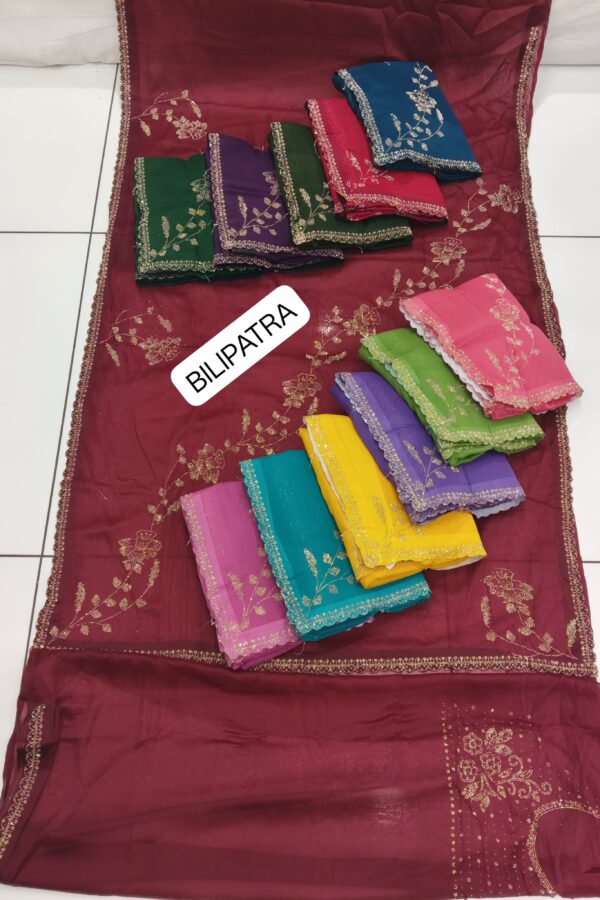 Bilipatra Floral Border Saree