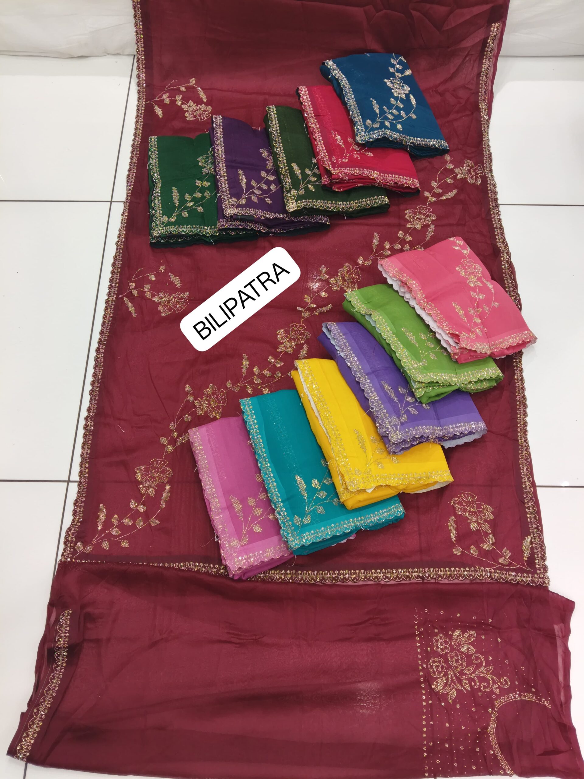 Bilipatra Floral Border Saree