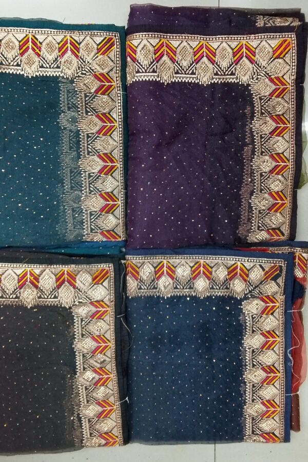 Multicolor Leaf Border Saree