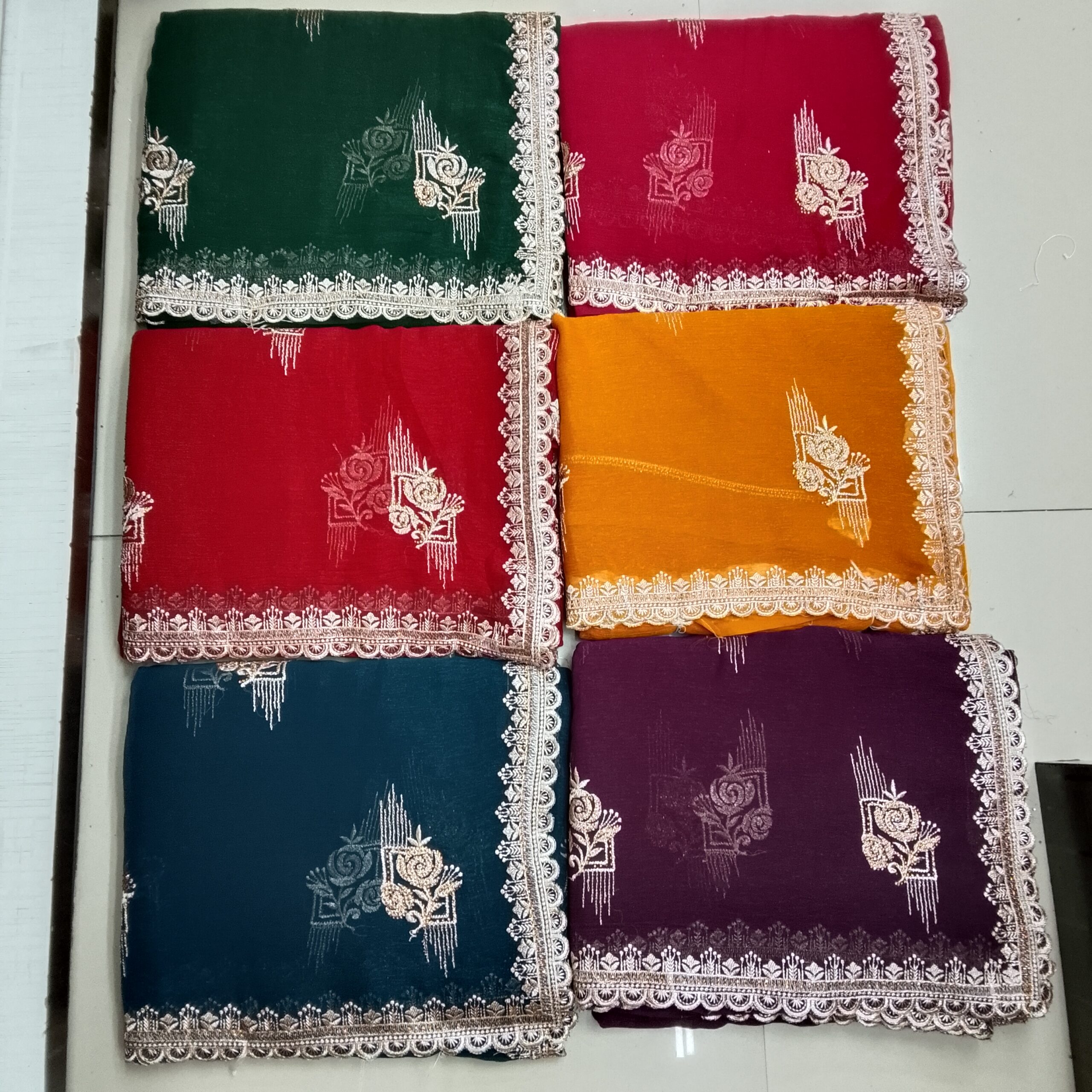 Rose Embroidered Saree