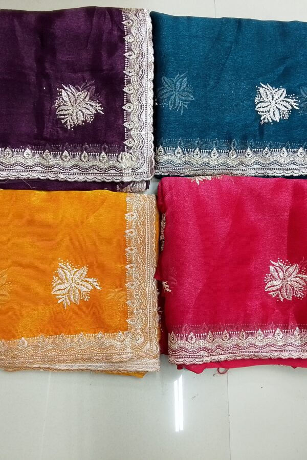 Leaf Embroidered Saree