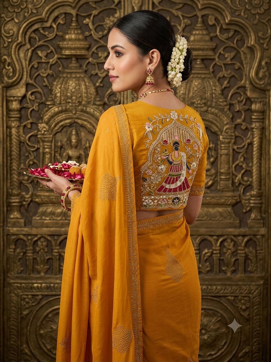 Royal Embroidered Blouse Saree
