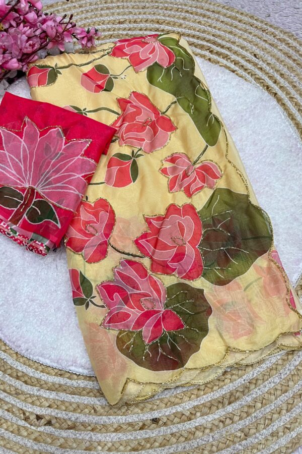 Lotus Floral Designer Saree