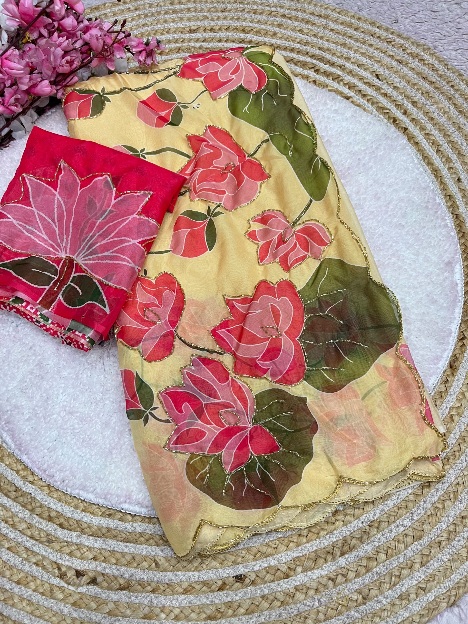 Lotus Floral Designer Saree