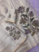 Purple Floral Applique Saree
