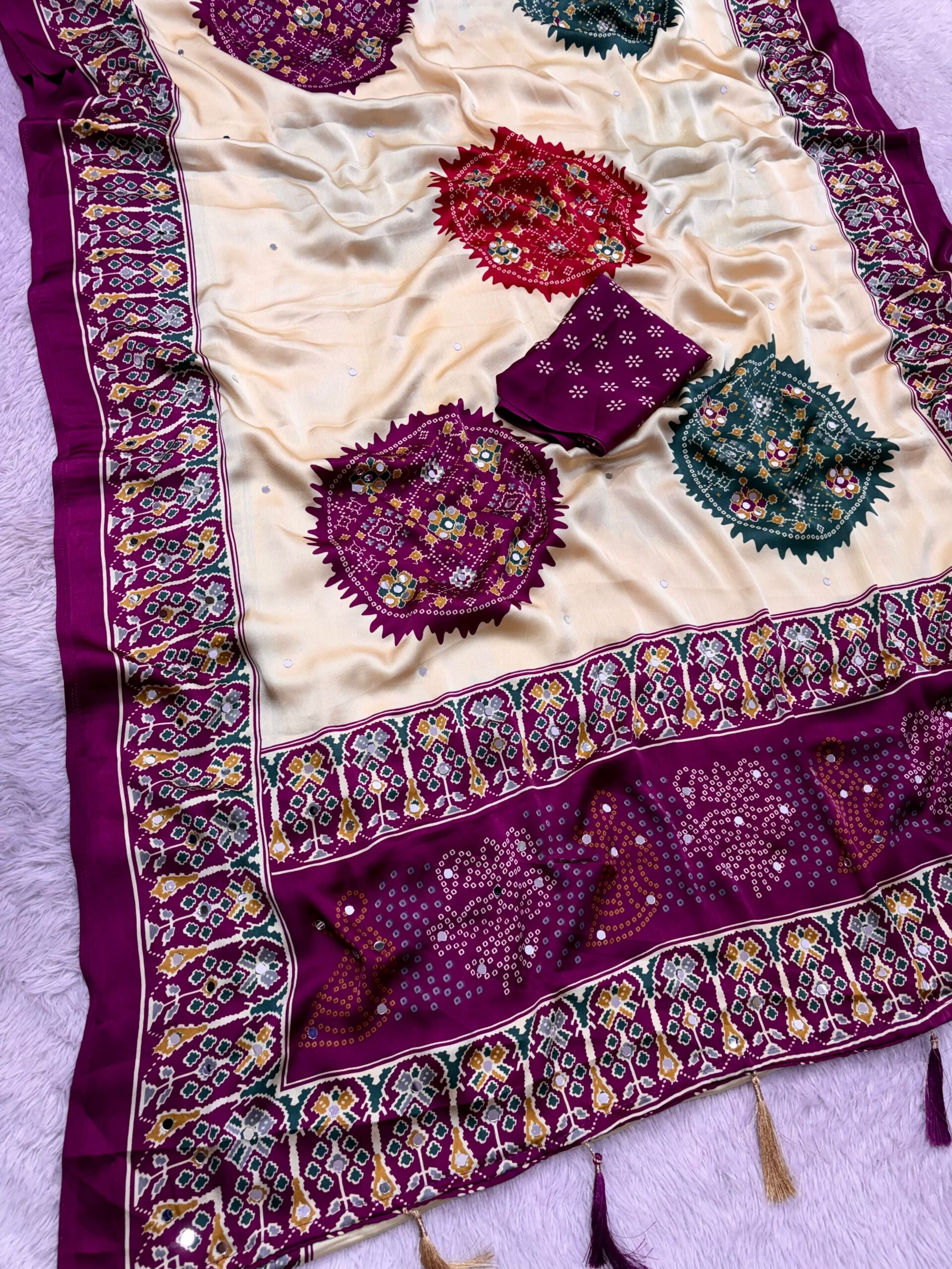Traditional Mirror Work Designer Saree
